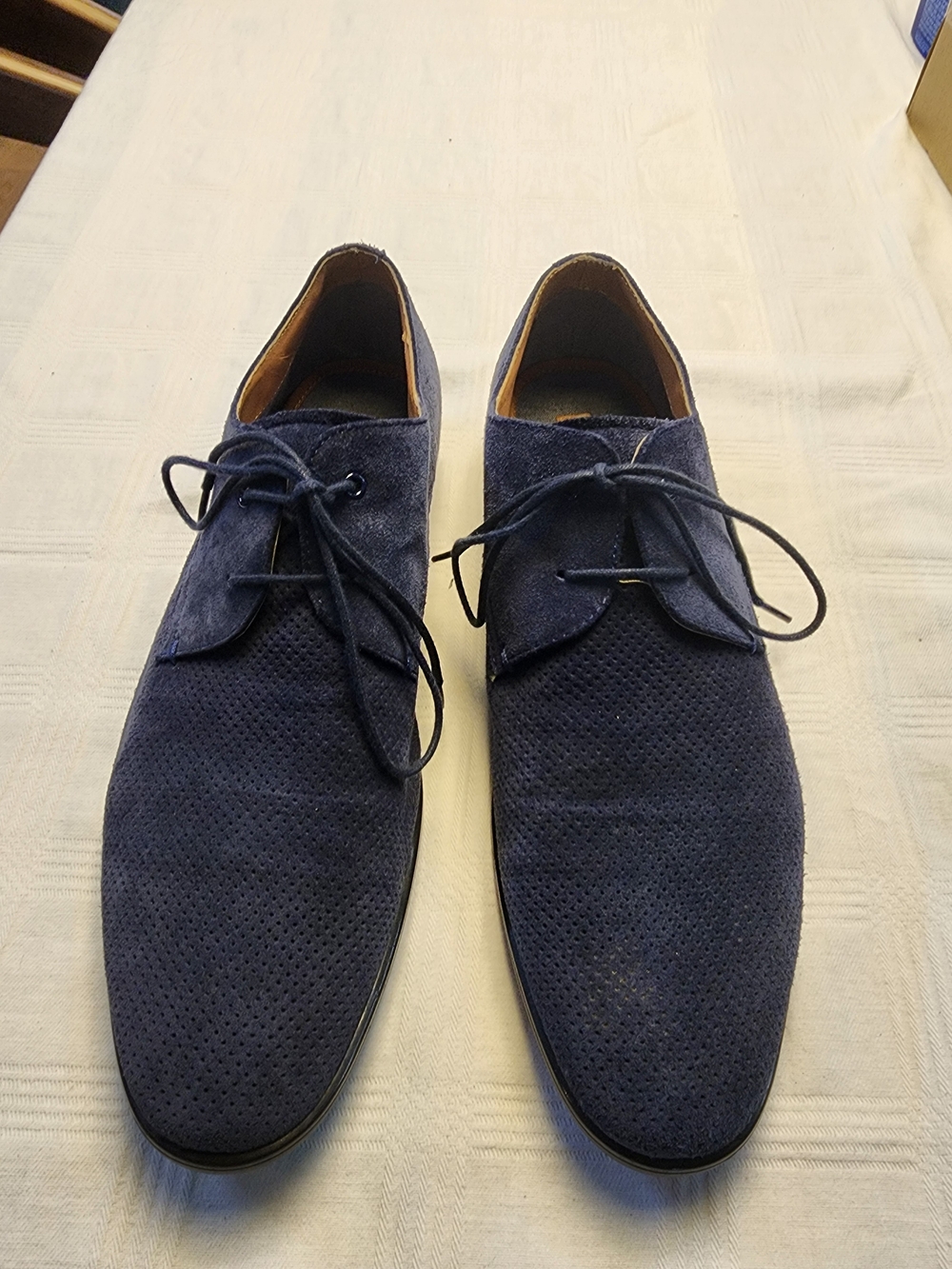 Aldo Men's Navy Perforated Suede Derby Shoes